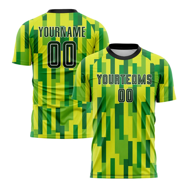 Custom Neon Green Green-Gold Classic Uniform Training Sets Soccer Jersey For Adults/Kids