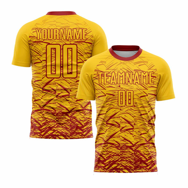 Custom Yellow Red Classic Uniform Training Sets Soccer Jersey For Adults/Kids