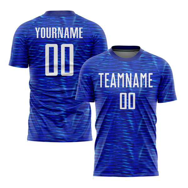 Custom Royal White Classic Uniform Training Sets Soccer Jersey For Adults/Kids