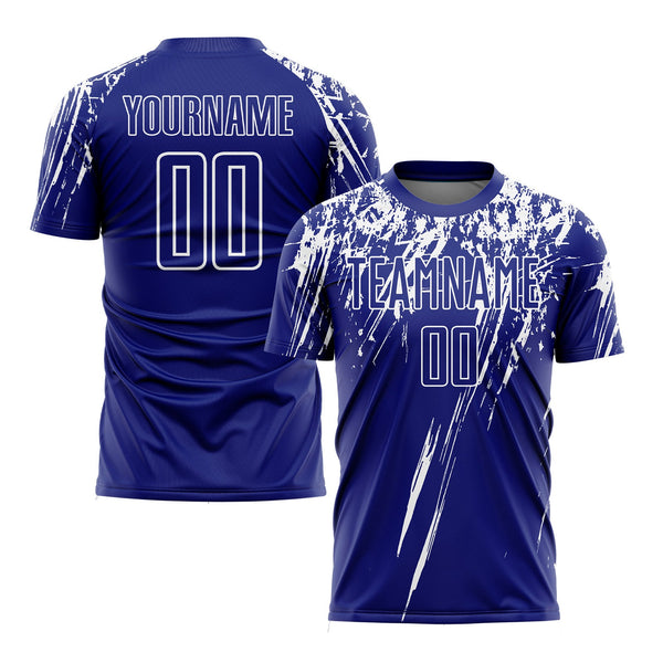 Custom Royal White Classic Uniform Training Sets Soccer Jersey For Adults/Kids