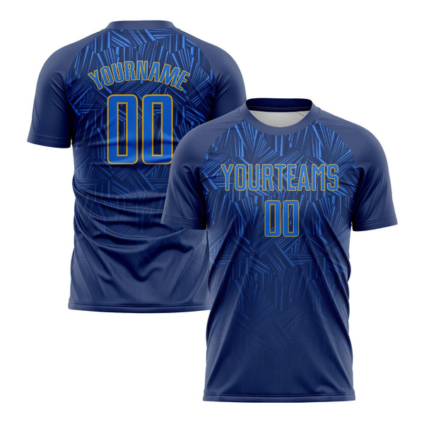 Custom Navy Royal-Gold Classic Uniform Training Sets Soccer Jersey For Adults/Kids