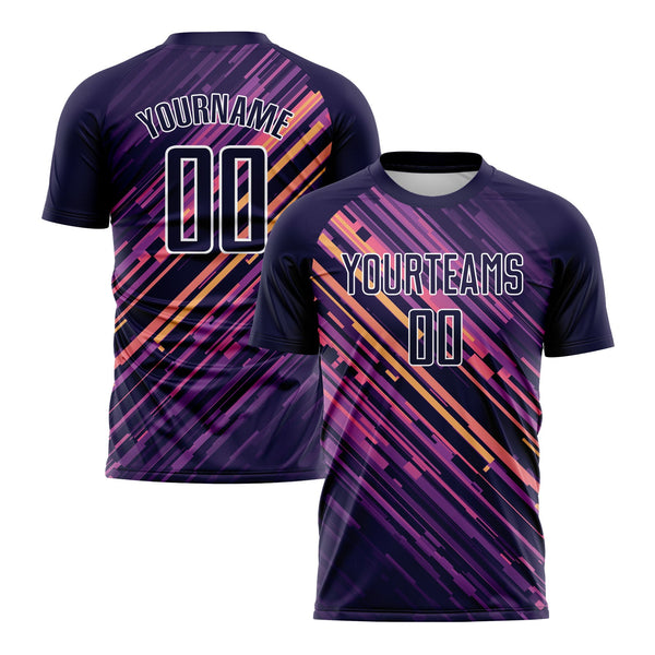 Custom Navy White Lines Classic Uniform Training Sets Soccer Jersey For Adults/Kids