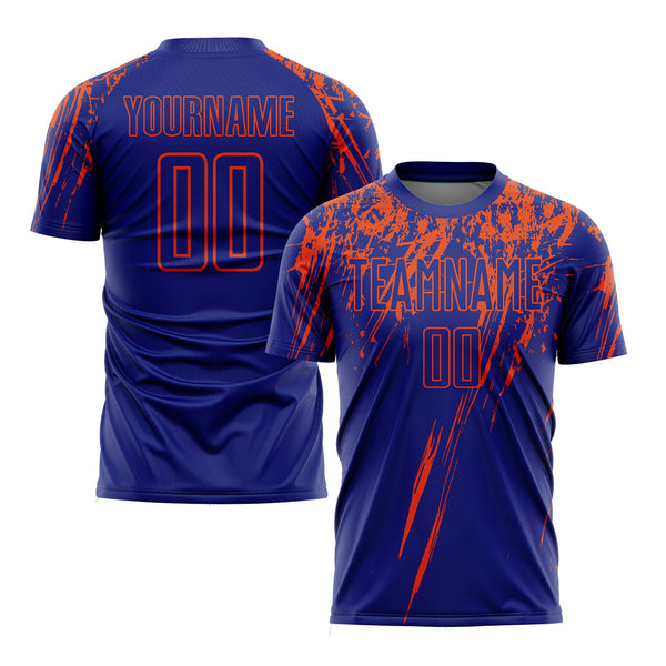 Custom Royal Orange Classic Uniform Training Sets Soccer Jersey For Adults/Kid