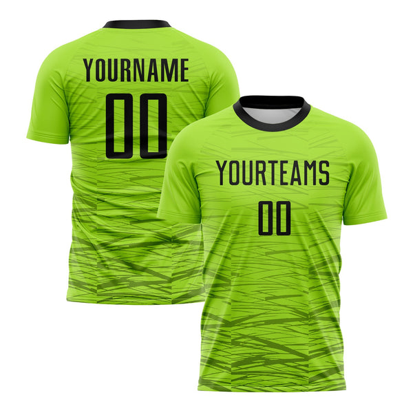 Custom Neon Green Black Classic Uniform Training Sets Soccer Jersey For Adults/Kids