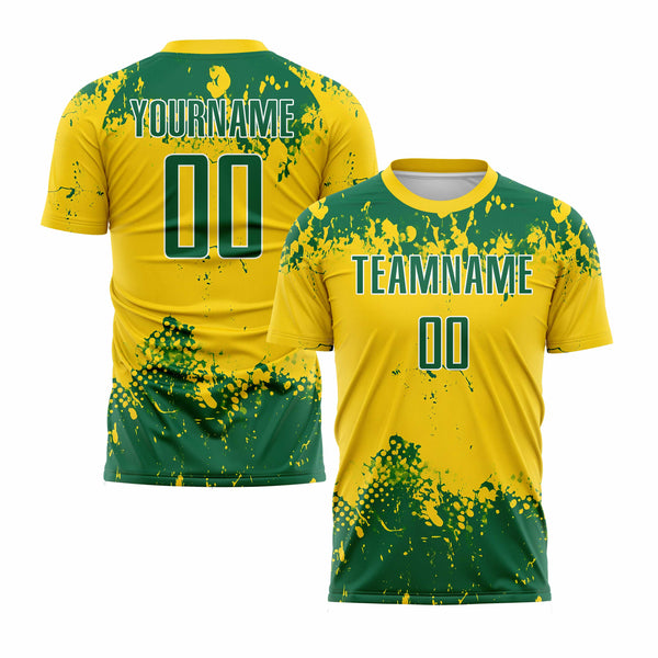 Custom Green Green-Gold Classic Uniform Training Sets Soccer Jersey For Adults/Kids