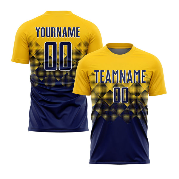Custom Gold Navy-White Classic Uniform Training Sets Soccer Jersey For Adults/Kids