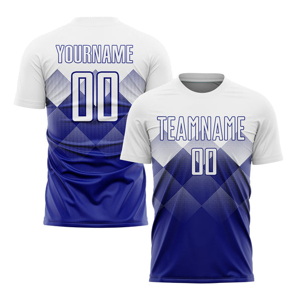 Custom Royal White Classic Uniform Training Sets Soccer Jersey For Adults/Kids