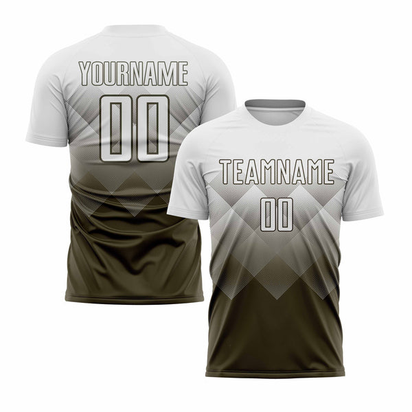 Custom Olive White Classic Uniform Training Sets Soccer Jersey For Adults/Kids