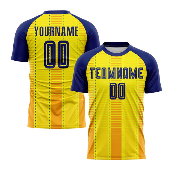 Custom Gold Royal-Orange Classic Uniform Training Sets Soccer Jersey For Adults/Kids