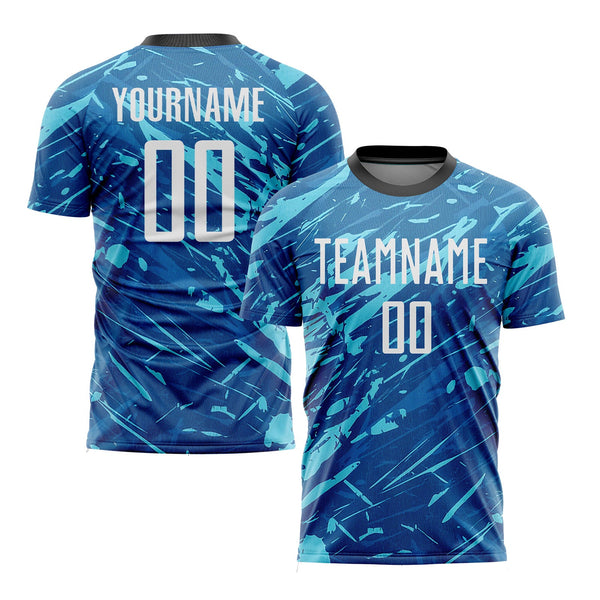 Custom Royal White-Light Blue Classic Uniform Training Sets Soccer Jersey For Adults/Kids