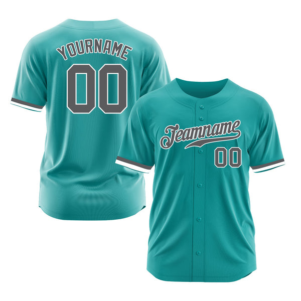 Custom Aqua Steel Gray-White Classic Style Authentic Sports Baseball Jersey