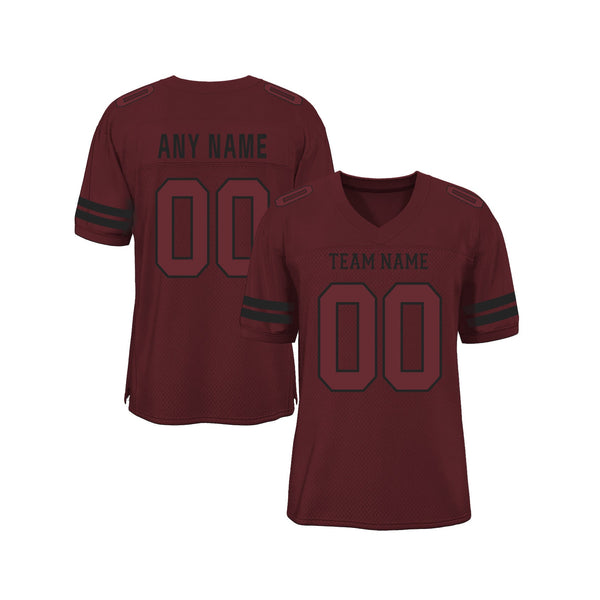 Custom Burgundy Burgundy-Black Mesh Authentic Classic Style Authentic Sports Football Jersey