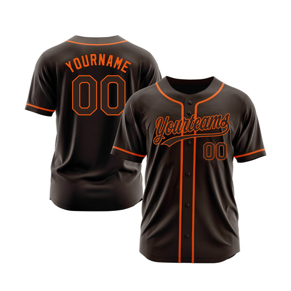 Custom Brown Brown-Orange Classic Style Authentic Sports Baseball Jersey