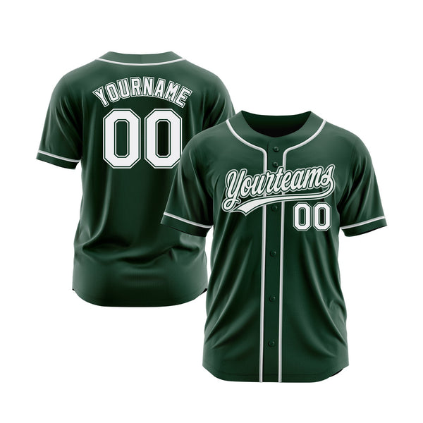 Custom Green White-Gray Classic Style Authentic Sports Baseball Jersey