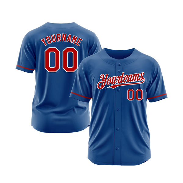 Custom Blue Red-White Classic Style Authentic Sports Baseball Jersey