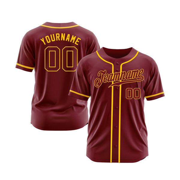 Custom Crimson Crimson-Gold Classic Style Authentic Sports Baseball Jersey