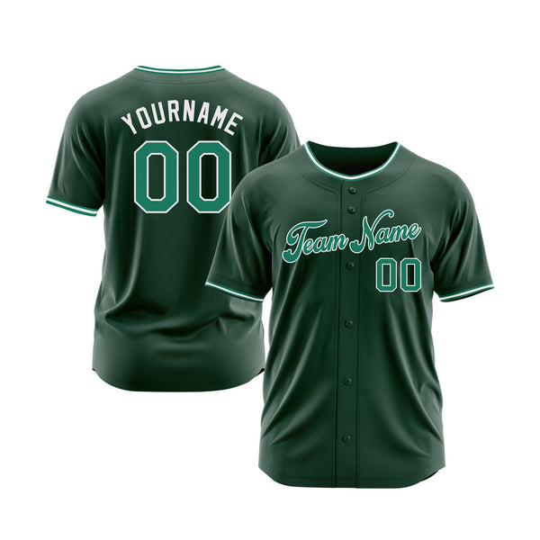 Custom Green Kelly Green-White Classic Style Authentic Sports Baseball Jersey