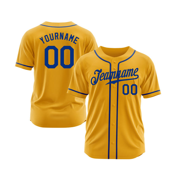 Custom Gold Royal Classic Style Authentic Sports Baseball Jersey
