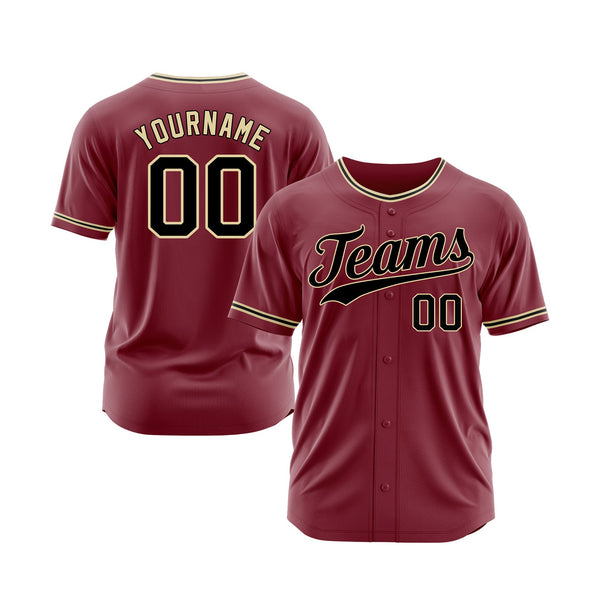 Custom Crimson Black-City Cream Classic Style Authentic Sports Baseball Jersey