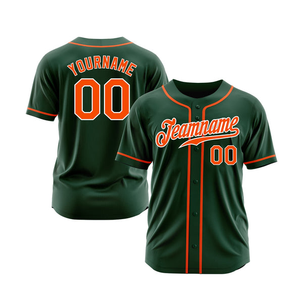 Custom Green Orange-White Classic Style Authentic Sports Baseball Jersey