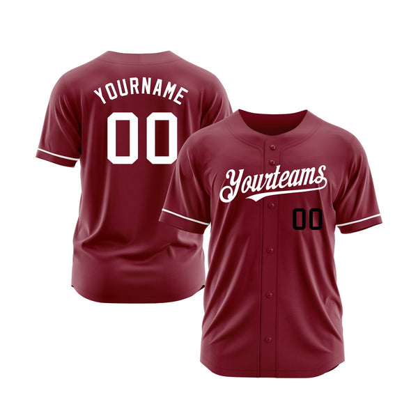 Custom Crimson White-Black Classic Style Authentic Sports Baseball Jersey