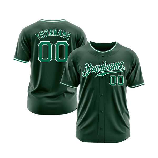 Custom Green Kelly Green-White Classic Style Authentic Sports Baseball Jersey