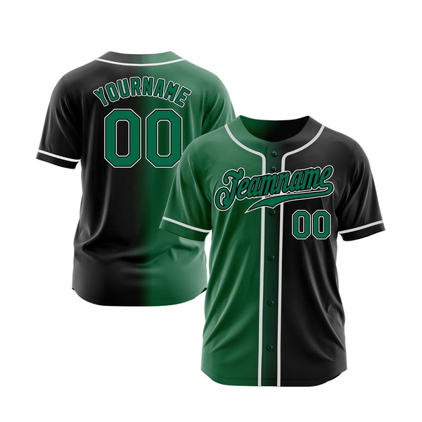 Custom Black Kelly Green-White Gradient Fashion Classic Style Authentic Sports Baseball Jersey