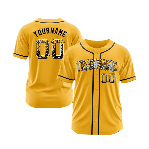 Custom Gold Black-White Classic Style Authentic Sports Baseball Jersey
