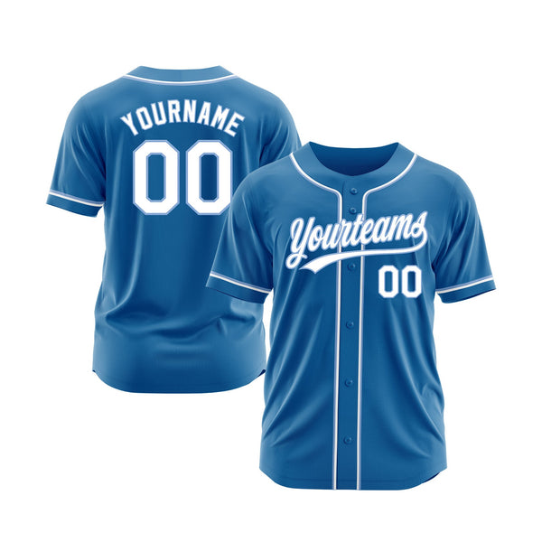 Custom Blue White-Light Blue Classic Style Authentic Sports Baseball Jersey