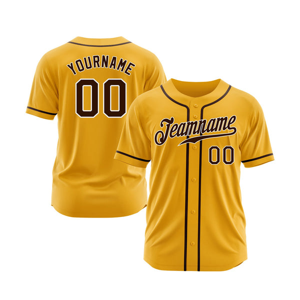 Custom Gold Brown-White Classic Style Authentic Sports Baseball Jersey