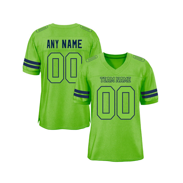 Custom Neon Green Neon Green-Navy Mesh Classic Style Authentic Sports Football Jersey