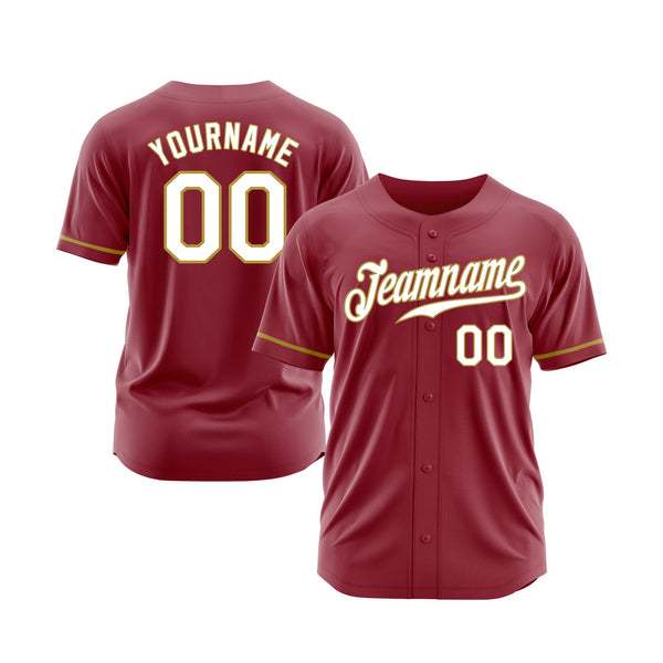 Custom Maroon White-Old Gold Classic Style Authentic Throwback Sports Baseball Jersey