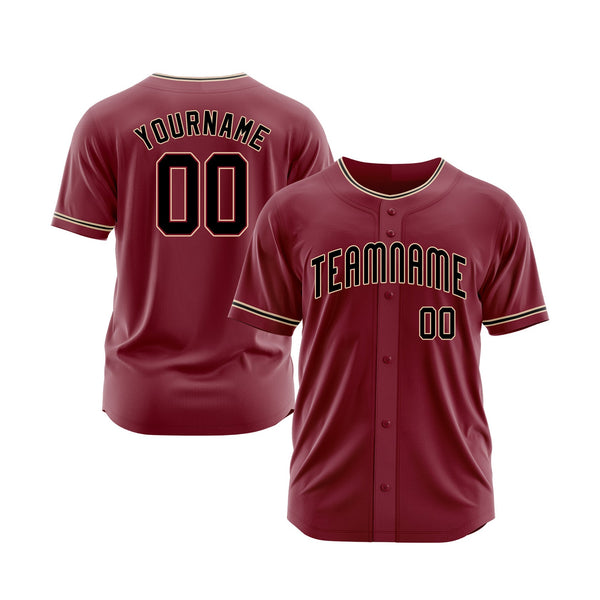 Custom Crimson Black-City Cream Classic Style Authentic Sports Baseball Jersey