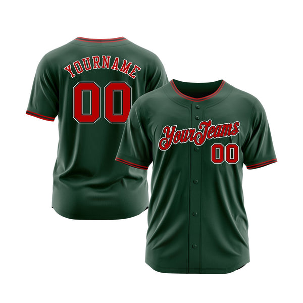 Custom Green Red-Black Classic Style Authentic Sports Baseball Jersey