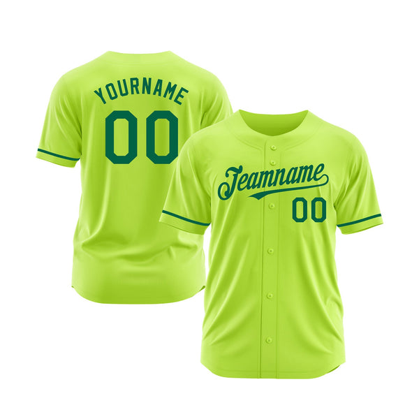 Custom Neon Green Kelly Green Classic Style Authentic Throwback Sports Baseball Jersey