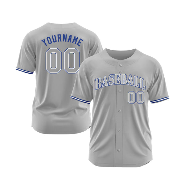 Custom Gray Gray Royal Classic Style Authentic Sports Baseball Jersey