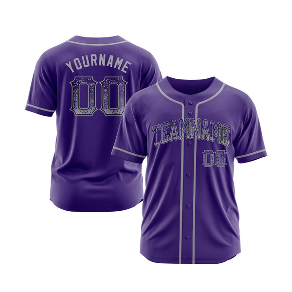 Custom Purple Gray-Black Classic Style Authentic Drift Fashion Sports Baseball Jersey