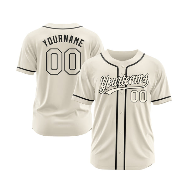 Custom Cream Cream-Black Classic Style Authentic Sports Baseball Jersey