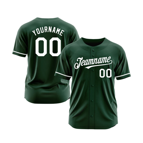 Custom Green White Classic Style Authentic Sports Baseball Jersey