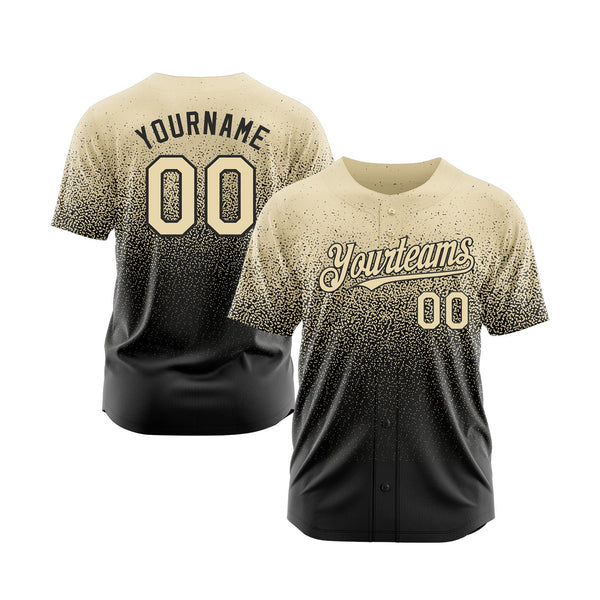 Custom Cream Black Fade Fashion Classic Style Authentic Sports Baseball Jersey