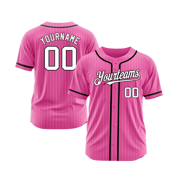 Custom Pink White-Gold Classic Style Authentic Sports Baseball Jersey