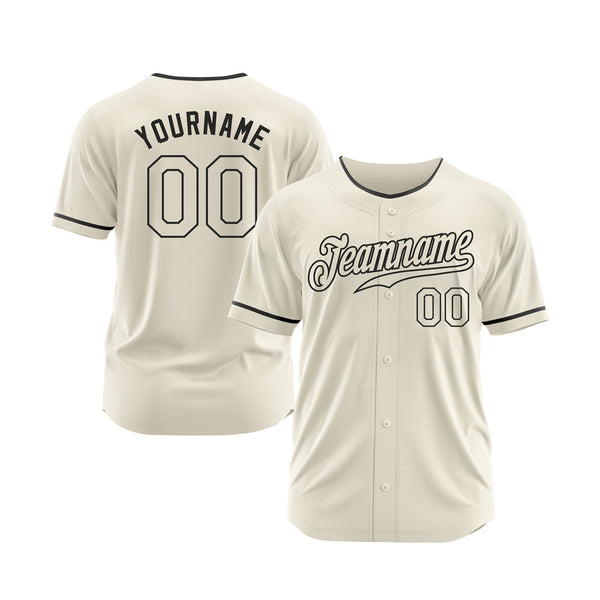 Custom Cream Cream-Black Classic Style Authentic Sports Baseball Jersey