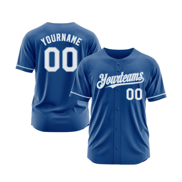 Custom Blue White-Light Blue Classic Style Authentic Sports Baseball Jersey