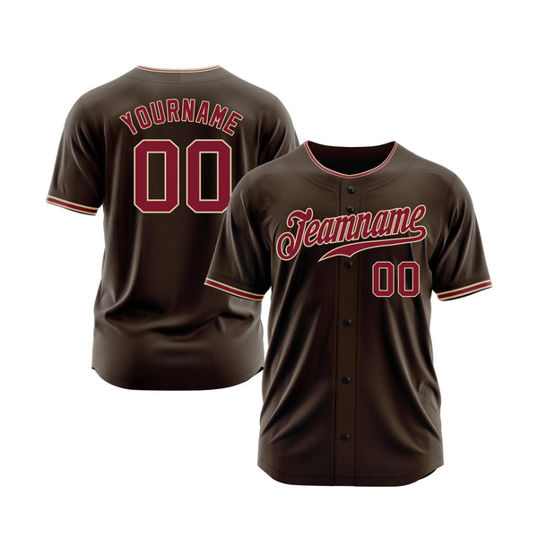 Custom Brown Crimson-City Cream Classic Style Authentic Sports Baseball Jersey