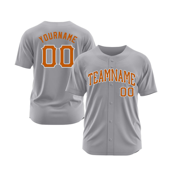 Custom Gray Texas Orange-White Classic Style Authentic Sports Baseball Jersey
