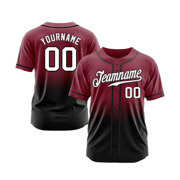 Custom Crimson White-Black Fade Fashion Classic Style Authentic Sports Baseball Jersey