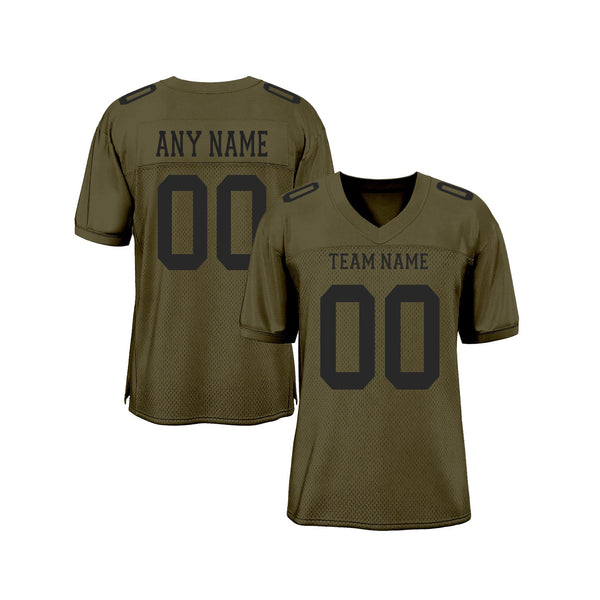 Custom Olive Black Mesh Salute To Service Classic Style Authentic Sports Football Jersey
