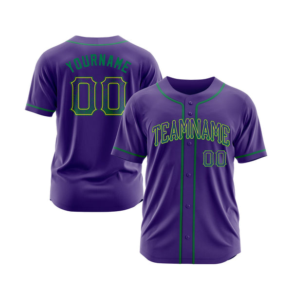 Custom Purple Kelly Green-Gold Classic Style Authentic Drift Fashion Sports Baseball Jersey