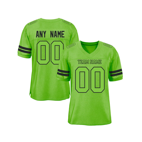 Custom Neon Green Neon Green-Black Mesh Classic Style Authentic Sports Football Jersey