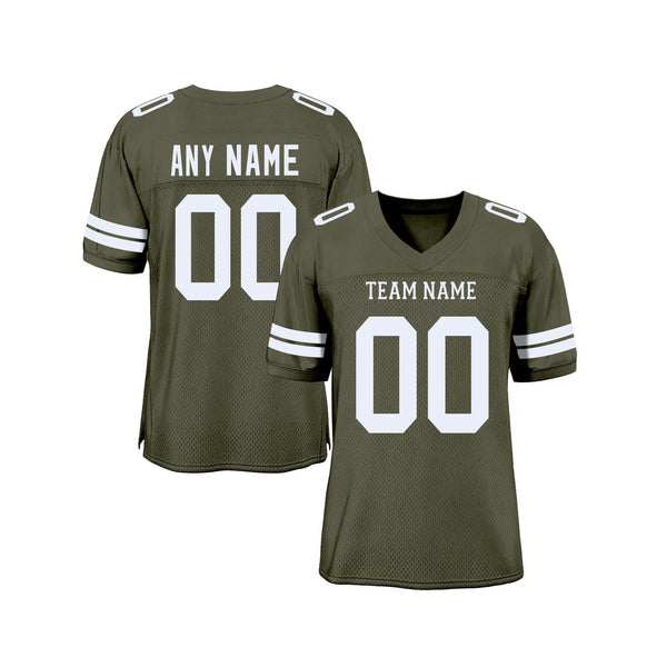 Custom Olive White Mesh Salute To Service Classic Style Authentic Sports Football Jersey